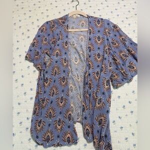 Women's Andree Brand Paisley Kimona Size Small Purple Color